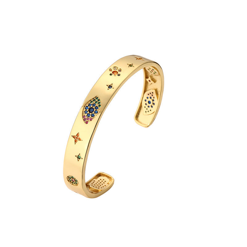 Brazalete de cobre de serpiente de circón de micro insultos al por mayor